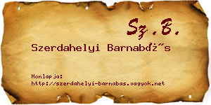 Szerdahelyi Barnabás névjegykártya