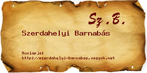 Szerdahelyi Barnabás névjegykártya