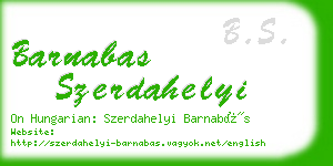 barnabas szerdahelyi business card